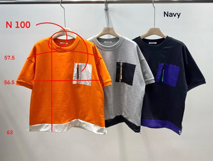 Korean Direct Delivery Color Block Pocket Tee