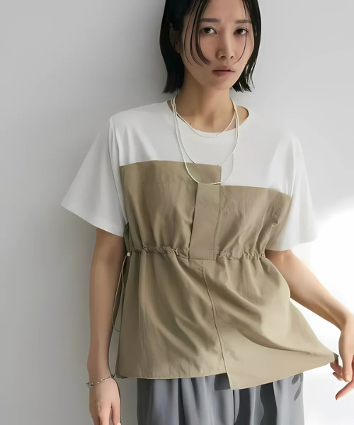 日本直送Bustier Docking Drost 5 Minute Sleeve Pullover