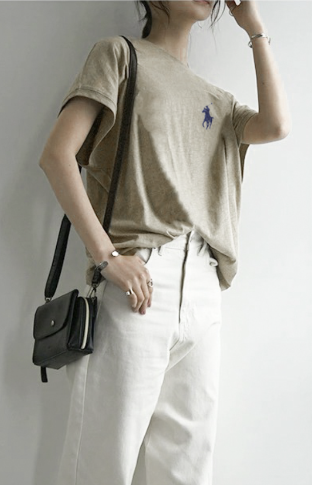 RL Cocoon Type Slub Cotton Cuff Ribbed Tee Ny