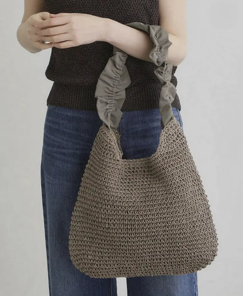 日本直送Frill Gather Paper One Shoulder grove