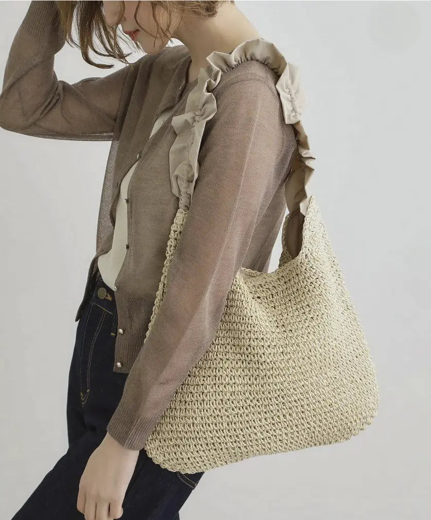 日本直送Frill Gather Paper One Shoulder