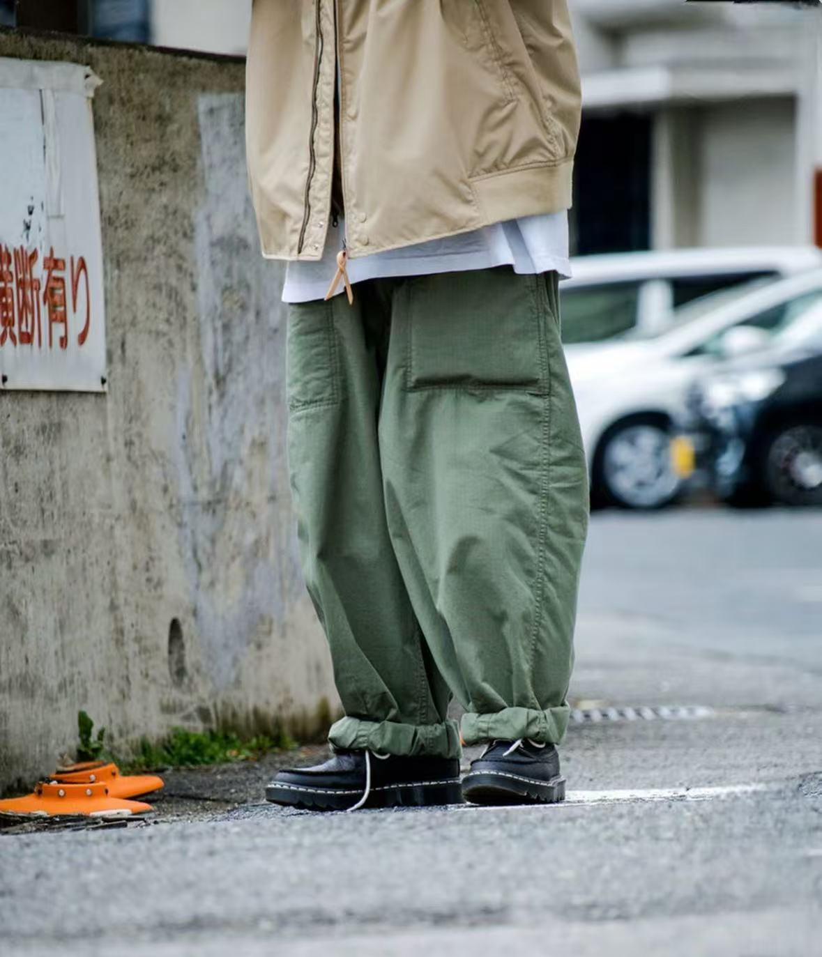 TNF PURPLE LABEL Ripstop Wide Cropped Field Pants NT5355N HLY & CHOCCICO