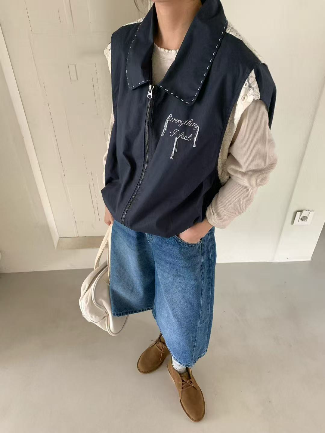 韓國直送Lace layered tank top