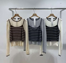 韓國直送Striped Overlay Top