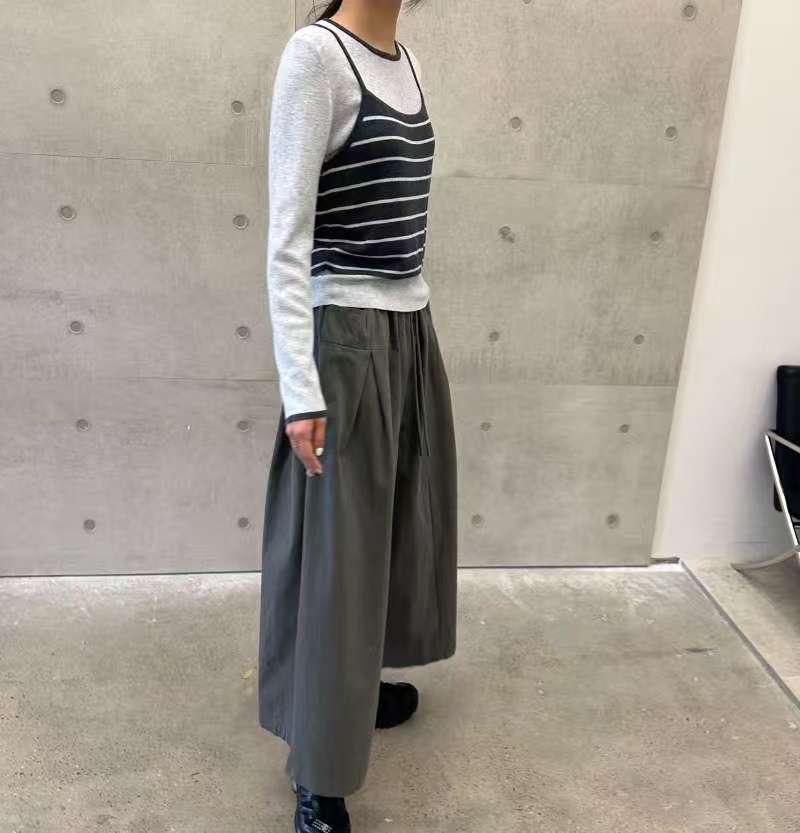 韓國直送Striped Overlay Top