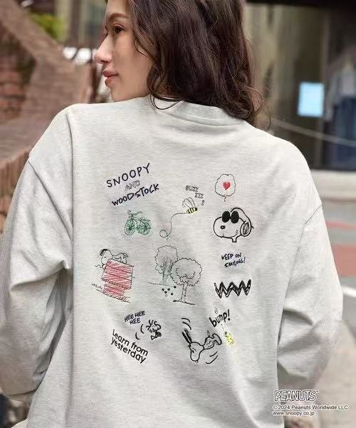 PEANUTS / SNOOPY Vintage Print Oversized Long T-Shirt