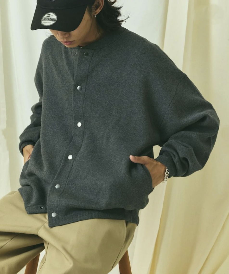 日本直送 限量版 FREAK'S STORE SweatLike Knit Crew Neck Snap Cardigan - HLY & CHOCCICO