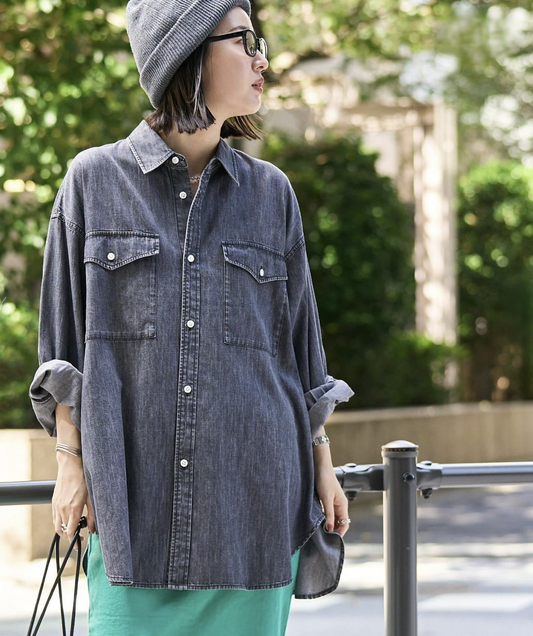 日本直送Denim Western Big Shirt