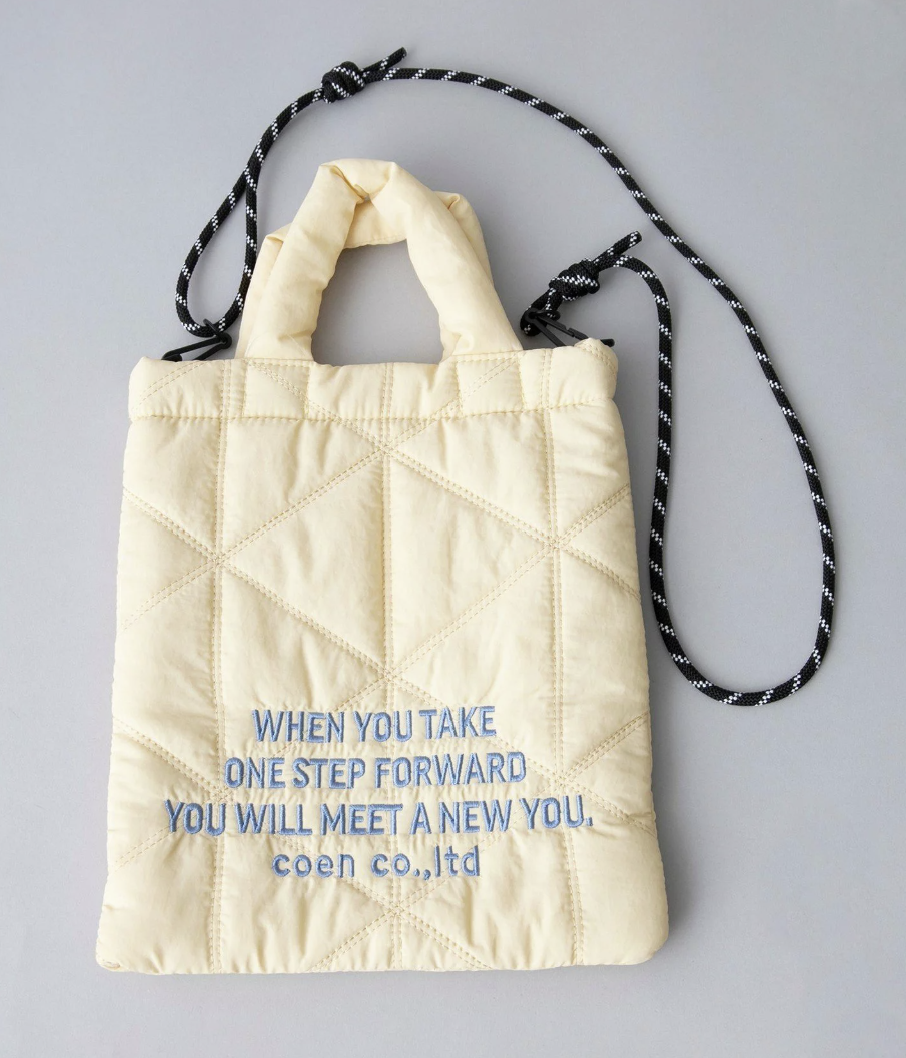 日本直送 Logo Embroidery Geometric Pattern Quilted 2way Shoulder Bag