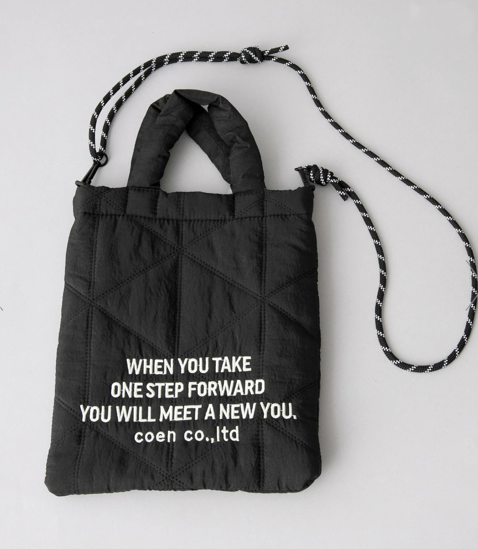 日本直送 Logo Embroidery Geometric Pattern Quilted 2way Shoulder Bag