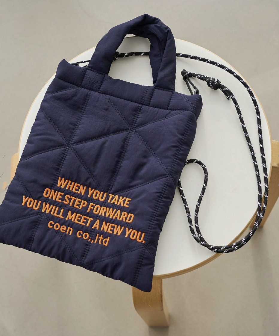 日本直送 Logo Embroidery Geometric Pattern Quilted 2way Shoulder Bag
