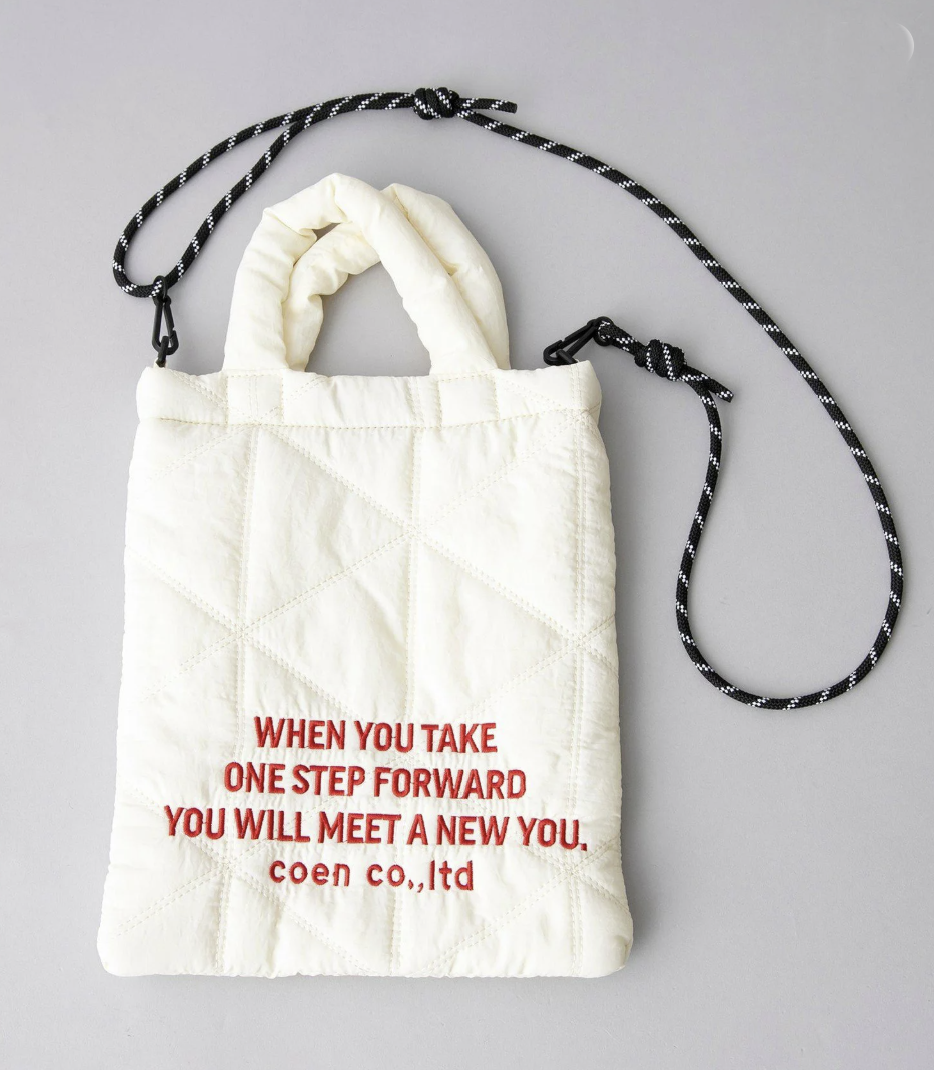 日本直送 Logo Embroidery Geometric Pattern Quilted 2way Shoulder Bag