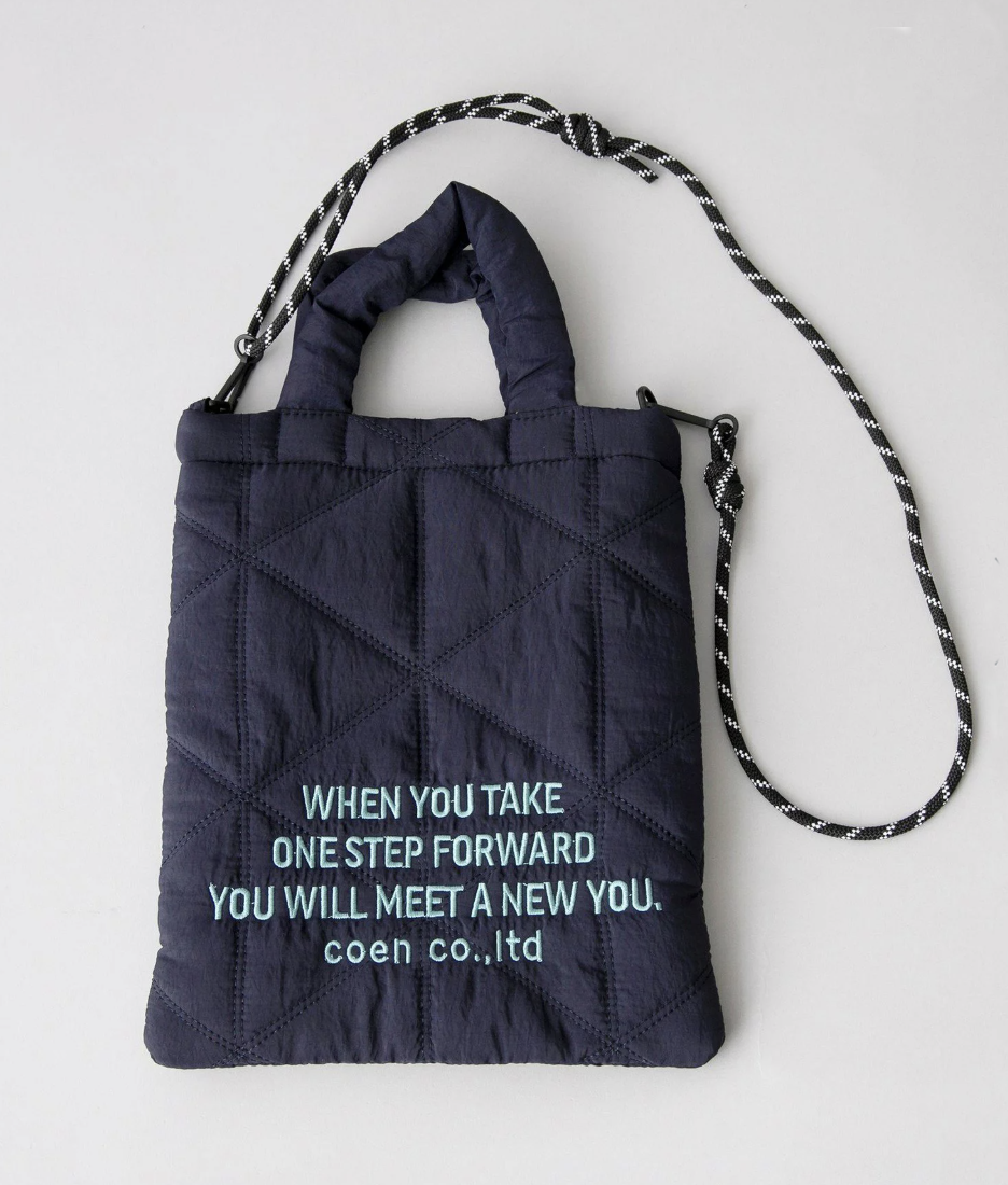 日本直送 Logo Embroidery Geometric Pattern Quilted 2way Shoulder Bag