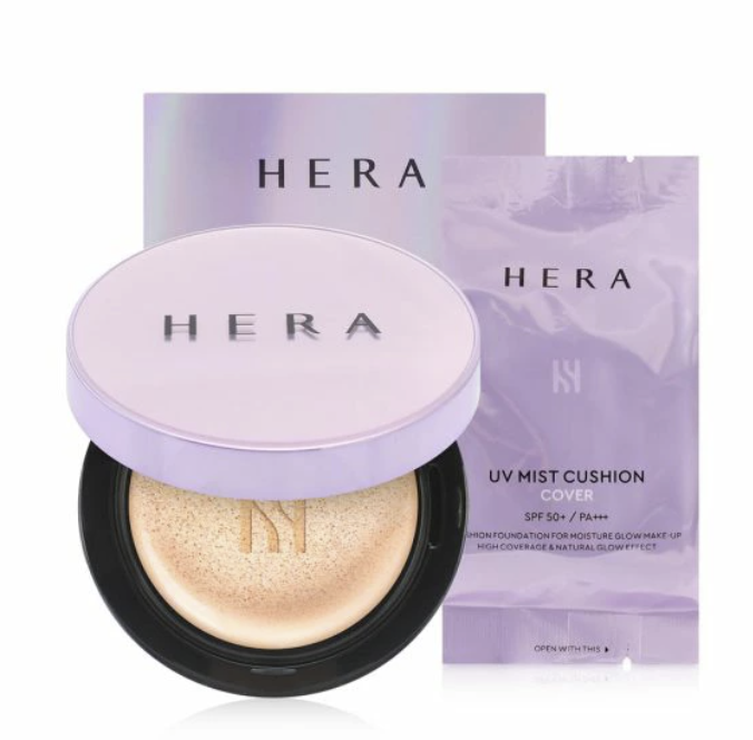 Hera UV MIST CUSHION COVER SPF50+/PA+++ 保濕遮瑕氣墊15g  #21象牙色(保濕) (正裝+替換芯)