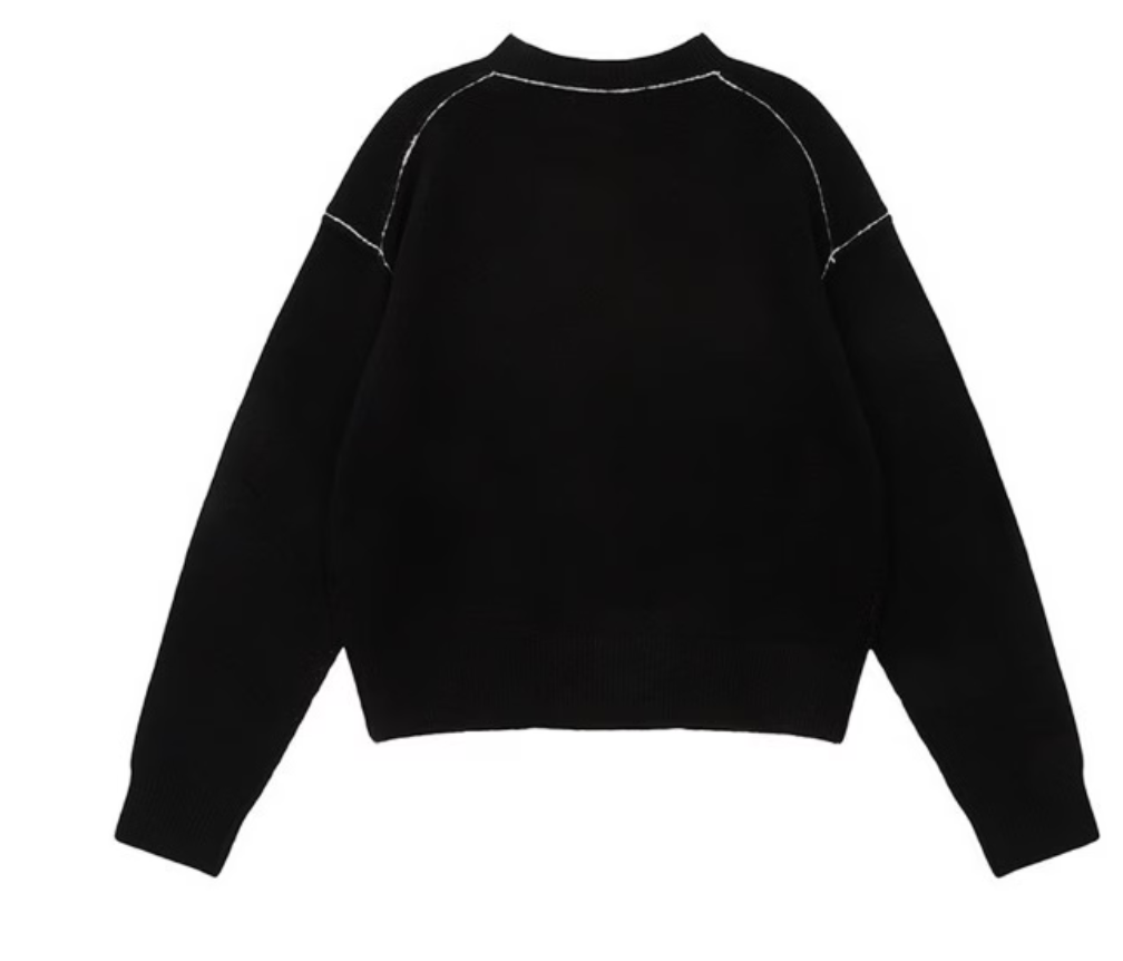 MATIN KIM  COLOR LINE POINT LOGO KNIT PULLOVER - HLY &amp; CHOCCICO
