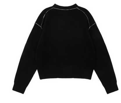 MATIN KIM  COLOR LINE POINT LOGO KNIT PULLOVER - HLY & CHOCCICO