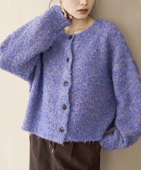 日本直送 Boucle 2-Way Mixed Knit Cardigan - HLY & CHOCCICO