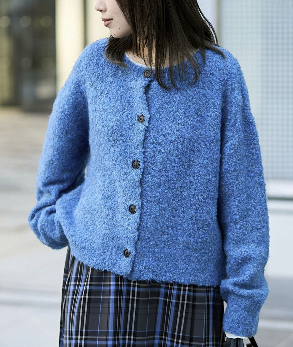 日本直送 Boucle 2-Way Mixed Knit Cardigan - HLY & CHOCCICO