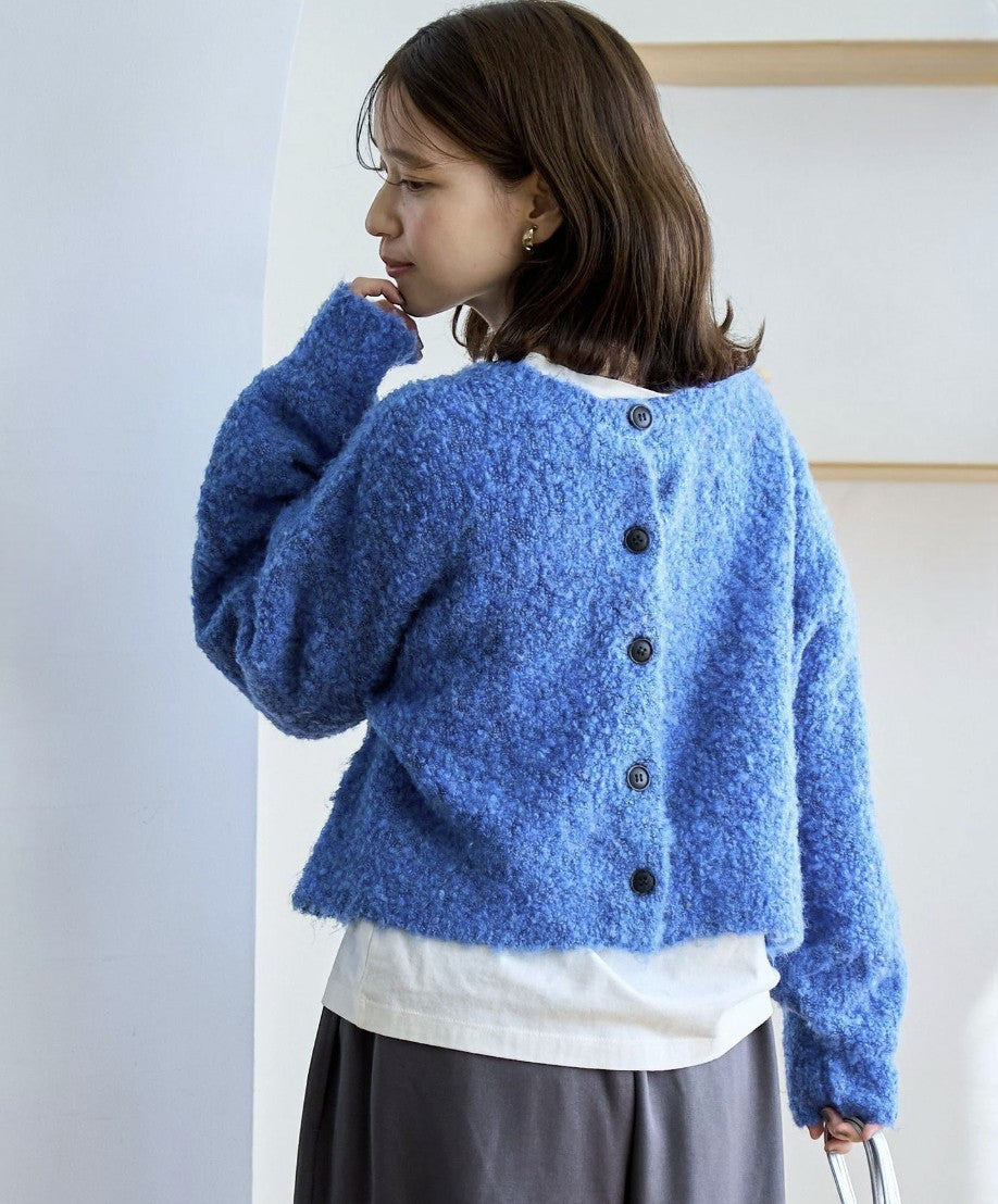 日本直送 Boucle 2-Way Mixed Knit Cardigan - HLY & CHOCCICO