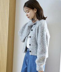 日本直送 Boucle 2-Way Mixed Knit Cardigan - HLY & CHOCCICO