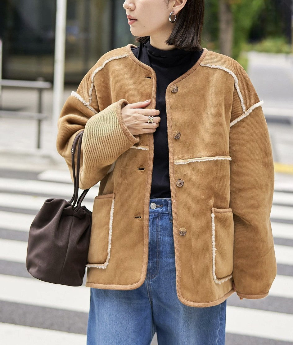 日本直送 Reversible Colorless Corduroy Blouson - HLY &amp; CHOCCICO