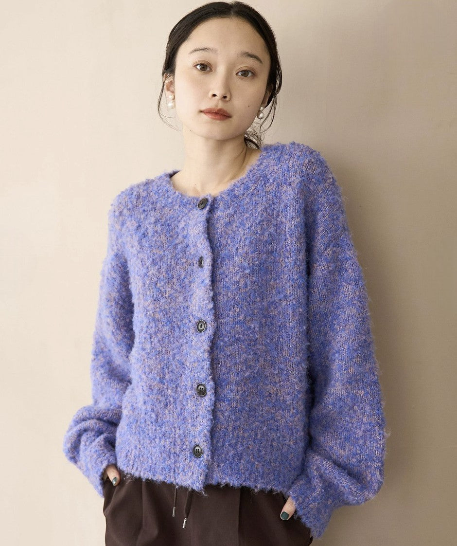 日本直送 Boucle 2-Way Mixed Knit Cardigan - HLY & CHOCCICO