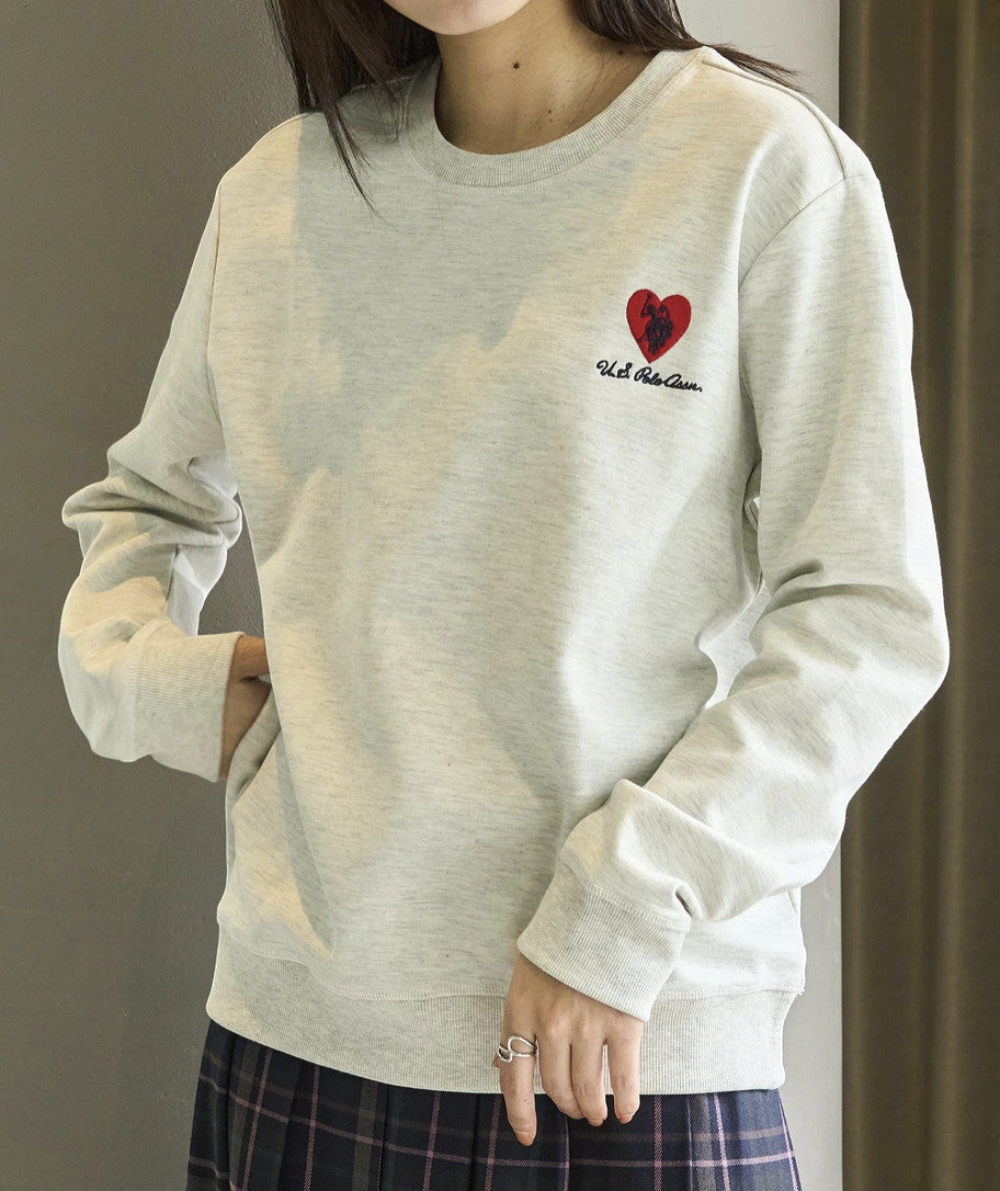 日本直送 U.S. POLO ASSN Heart Embroidery Crew Neck Sweatshirt - HLY & CHOCCICO