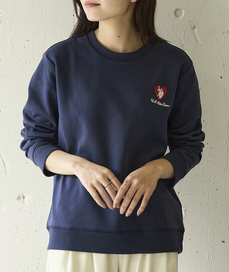日本直送 U.S. POLO ASSN Heart Embroidery Crew Neck Sweatshirt - HLY & CHOCCICO