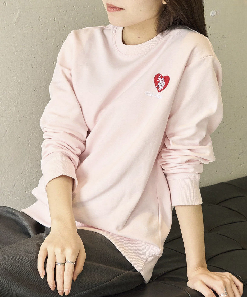 日本直送 U.S. POLO ASSN Heart Embroidery Crew Neck Sweatshirt - HLY & CHOCCICO