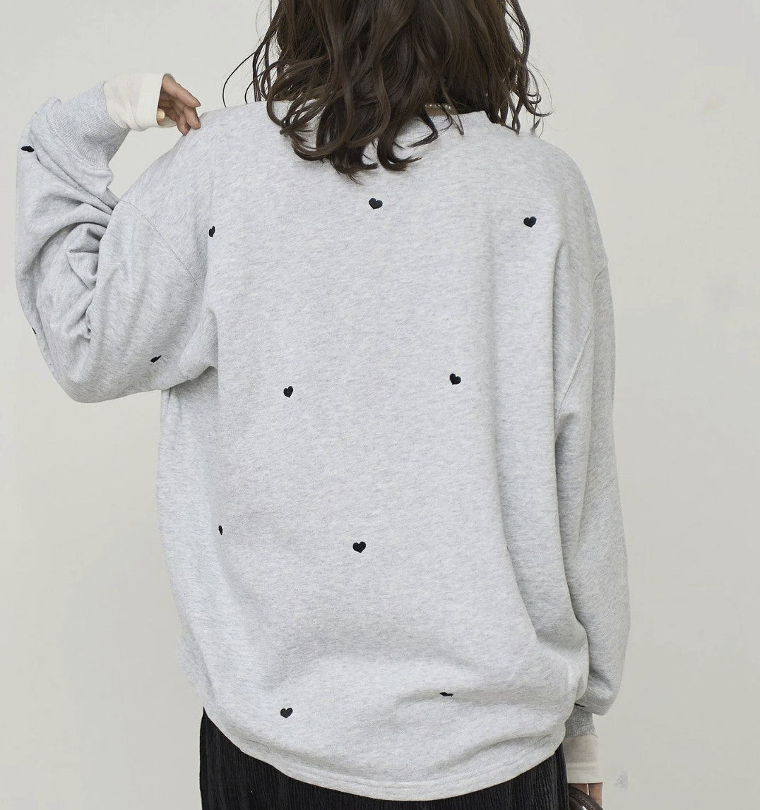 日本直送 Heart Embroidered Lining Sweat Pullover - HLY & CHOCCICO
