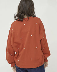 日本直送 Heart Embroidered Lining Sweat Pullover - HLY & CHOCCICO