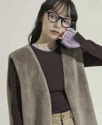 日本直送25AW Washable Color Scheme Layered Sheer Knit - HLY & CHOCCICO