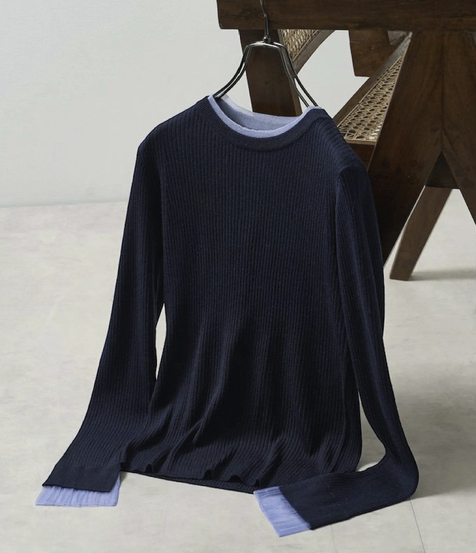 日本直送25AW Washable Color Scheme Layered Sheer Knit - HLY & CHOCCICO