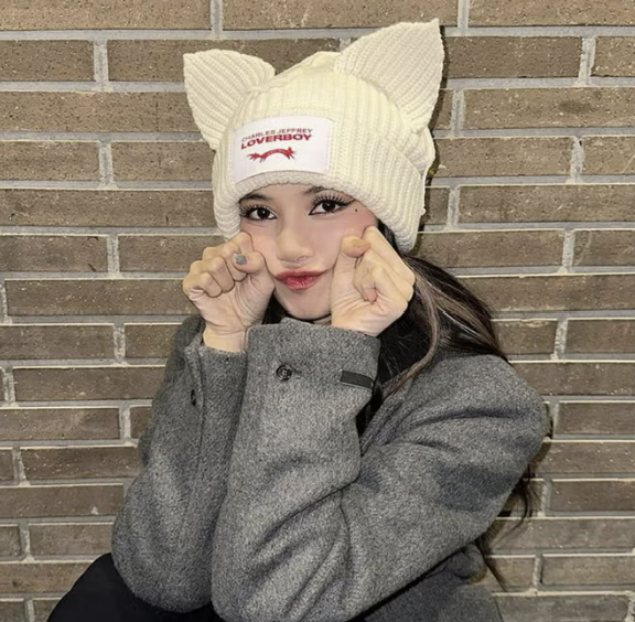 韓國直送Loverboy貓咪立體耳朵帽 - HLY & CHOCCICO