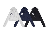 韓國直送 Aeae Dot Small Letter Crop Hood Zip Up - HLY & CHOCCICO