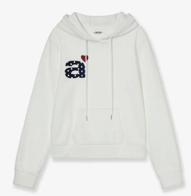 韓國直送Aeae Dot Small Letter Fleece Hoodie - HLY &amp; CHOCCICO