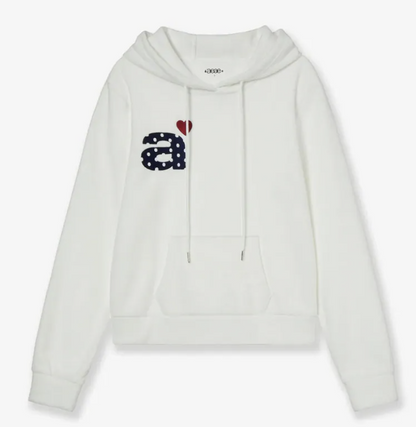 韓國直送Aeae Dot Small Letter Fleece Hoodie - HLY &amp; CHOCCICO