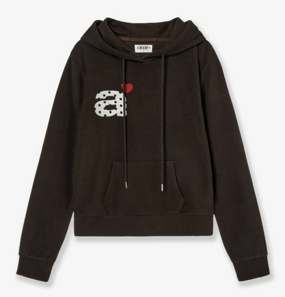 韓國直送Aeae Dot Small Letter Fleece Hoodie - HLY &amp; CHOCCICO