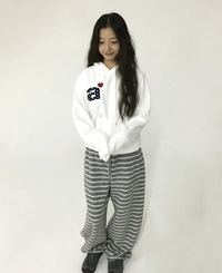 韓國直送Aeae Dot Small Letter Fleece Hoodie - HLY & CHOCCICO