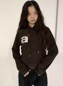 韓國直送Aeae Dot Small Letter Fleece Hoodie - HLY & CHOCCICO