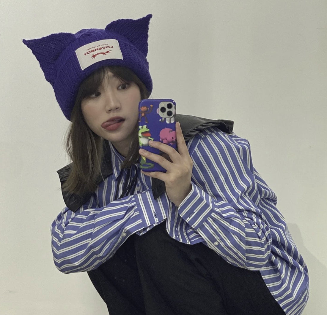 韓國直送Loverboy貓咪立體耳朵帽 - HLY &amp; CHOCCICO