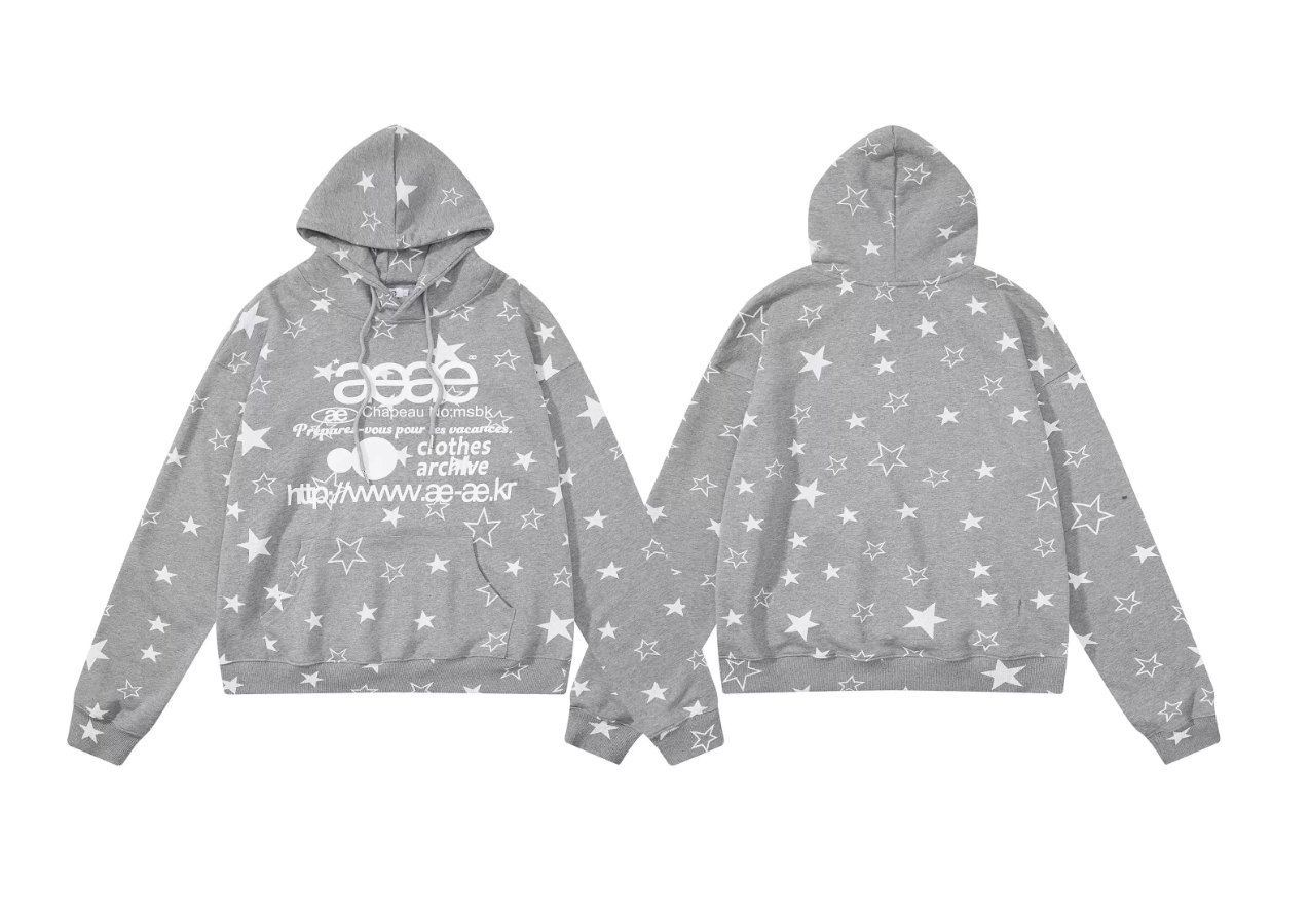 韓國直送Aeae Star Print Hoodie - HLY & CHOCCICO
