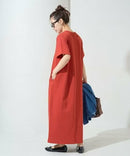 日本直送USA Cotton Big Silhouette T-shirt Dress