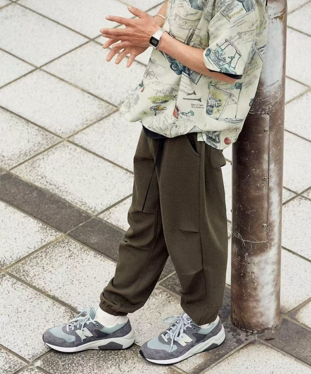 日本直送Summer Knit Relaxed Fit Waving Jogger Pants FS
