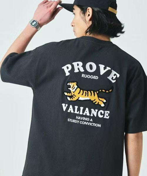 日本直送FS TIGER Big Silhouette Back Design Embroidery Crew Neck Tee