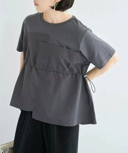 日本直送Bustier Docking Drost 5 Minute Sleeve Pullover HLY & CHOCCICO
