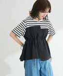 日本直送Bustier Docking Drost 5 Minute Sleeve Pullover HLY & CHOCCICO