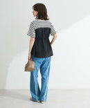 日本直送Bustier Docking Drost 5 Minute Sleeve Pullover HLY & CHOCCICO
