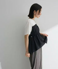 日本直送Bustier Docking Drost 5 Minute Sleeve Pullover HLY & CHOCCICO