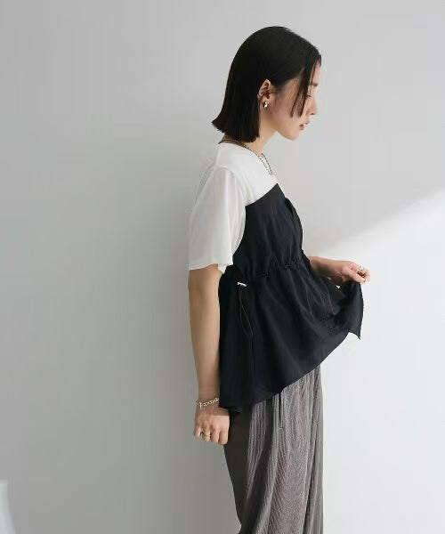 日本直送Bustier Docking Drost 5 Minute Sleeve Pullover HLY & CHOCCICO